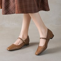 CHIKO Buse Square Toe Block Heels Mary Jane Shoes