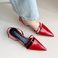 CHIKO Cai Pointy Toe Kitten Heels Slingback Shoes