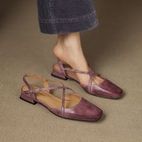 CHIKO Caerwyn Square Toe Block Heels Slingback Shoes