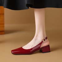 CHIKO Careen Square Toe Block Heels Slingback Shoes