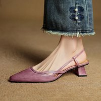 CHIKO Carice Pointy Toe Block Heels Slingback Shoes