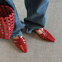 CHIKO Catori Pointy Toe Block Heels T-Strap Shoes
