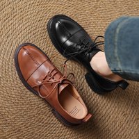 CHIKO Chasity Round Toe Block Heels Oxfords Shoes