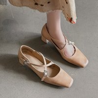 CHIKO Cherie Square Toe Block Heels Pumps Shoes
