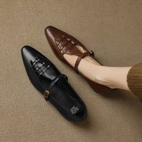 CHIKO Chantoya Pointy Toe Block Heels T-Strap Shoes