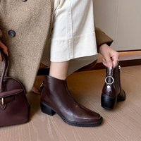 CHIKO Christabel Square Toe Block Heels Ankle Boots