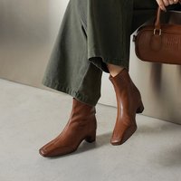 CHIKO Coleka Square Toe Block Heels Ankle Boots