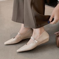 CHIKO Cinder Pointy Toe Wedge Mary Jane Shoes