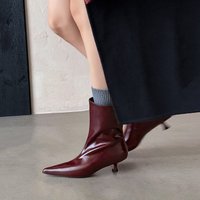 CHIKO Cochise Pointy Toe Kitten Heels Ankle Boots