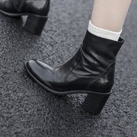 CHIKO Coraline Round Toe Block Heels Ankle Boots | Women Shoes, Boots, Minimalism