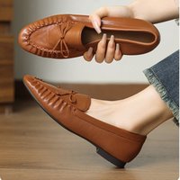 CHIKO Confucius Round Toe Block Heels Loafers Shoes