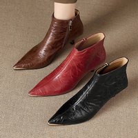 CHIKO Concepcion Pointy Toe Kitten Heels Ankle Boots