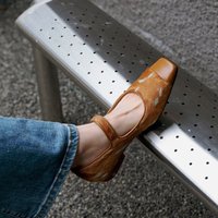 CHIKO Cora Square Toe Block Heels Cow Print Mary Jane Shoes