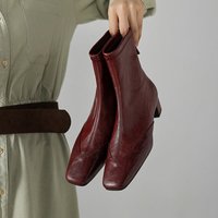 CHIKO Cusi Square Toe Block Heels Ankle Boots
