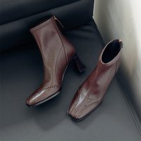 CHIKO Danna Square Toe Chunky Heels Ankle Boots