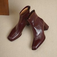 CHIKO Danni Square Toe Block Heels Ankle Boots