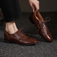 CHIKO Deirdre Round Toe Block Heels Oxfords Shoes