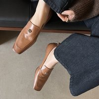 CHIKO Deerdre Square Toe Block Heels Loafers Shoes