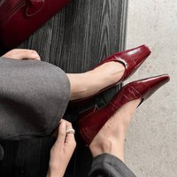 CHIKO Doti Square Toe Block Heels Pumps Shoes