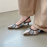CHIKO Dore Pointy Toe Kitten Heels Slingback Shoes