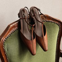 CHIKO Edyth Pointy Toe Block Heels T-Strap Shoes