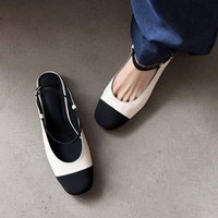 CHIKO Elaine Round Toe Block Heels Slingback Shoes