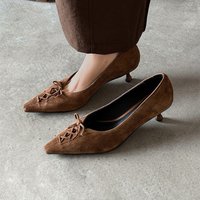 CHIKO Ernaline Lace-Up Pointy Toe Kitten Heels Pumps Shoes