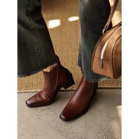 CHIKO Fredi Square Toe Block Heels Ankle Boots