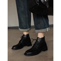 CHIKO Fredia Round Toe Block Heels Ankle Boots