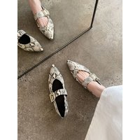 CHIKO Gaynor Pointy Toe Block Heels Mary Jane Shoes