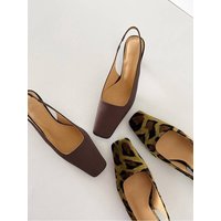 CHIKO Georgena Square Toe Kitten Heels Slingback Shoes