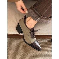 CHIKO Gracie Pointy Toe Block Heels Oxfords Shoes