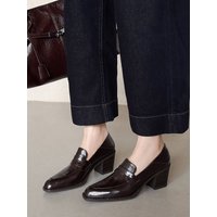 CHIKO Guendolen Pointy Toe Block Heels Loafers Shoes