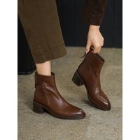 CHIKO Gretal Round Toe Block Heels Ankle Boots