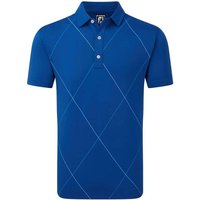 FootJoy Raker Print Lisle Golf Polo - Deep Blue
