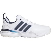 Adipower 26 Spikeless Golf Shoes - White/Collegiate Navy/Lucid Orange