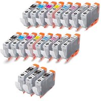 Compatible Canon CLI-42 2 Full Sets + 3 EXTRA Black Inkjet Cartridges (19 Pack) Multipack