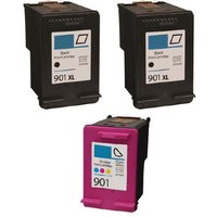 Compatible HP 901XL Full Set + 1 EXTRA Black Ink Cartridges (3 Pack) Multipack