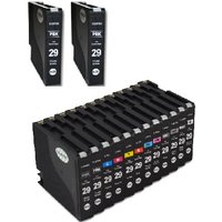 Compatible Canon PGI-29 Full Set + 2 EXTRA Black Inkjet Cartridges (14 Pack) Multipack