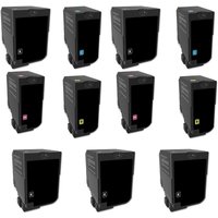 Compatible 74C10K0/Y0 Standard Yield 2 Full Set+3 EXTRA Black Toner Cartridges (11 Pack) Multipack