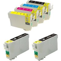 Compatible Epson T0881/884 Full Set + 2 EXTRA Black Ink Cartridges (6 Pack) Multipack