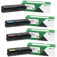 Lexmark C341XK0/C0/M0/Y0 Full Set Original Extra High Yield Return Program Toner Cartridges (4 Pack)
