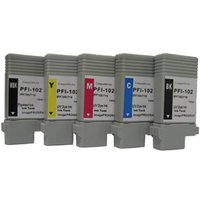 Compatible Canon PFI-102 BK/MBK/C/M/Y 2 Full Sets + 3 EXTRA Black Inkjet Printer Cartridges (16 Pack) Multipack