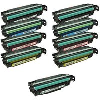 Compatible HP CE250A/53A 2 Full Sets + 1 EXTRA Black Toner Cartridges (9 Pack) Multipack