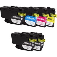 Compatible Brother LC406XLBK/C/M/Y Full Set + 2 EXTRA Black High Capacity Ink Cartridges (6 Pack) Multipack