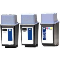 Compatible HP 20/49 Full Set + 1 EXTRA Black Ink Cartridges (3 Pack) Multipack