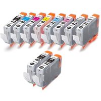Compatible Canon CLI-42 Full Set + 2 EXTRA Black Inkjet Cartridges (10 Pack) Multipack