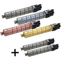 Compatible Ricoh 841813//14/15/16 Full Set + 2 EXTRA Black Toner Cartridges (6 Pack) Multipack