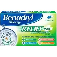 Benadryl Allergy Relief Plus Decongestant capsules