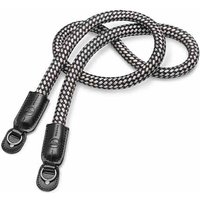Leica Carrying Strap - Round Braided Rayon and Leather - Black/White